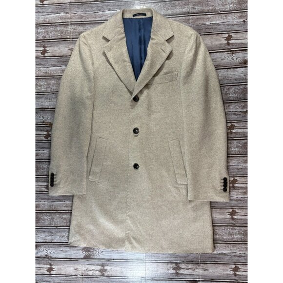 Suitsupply Vicenza 100% cashmere Carlo Barbera long coat sz 48 US 38 color Beige - Picture 1 of 9